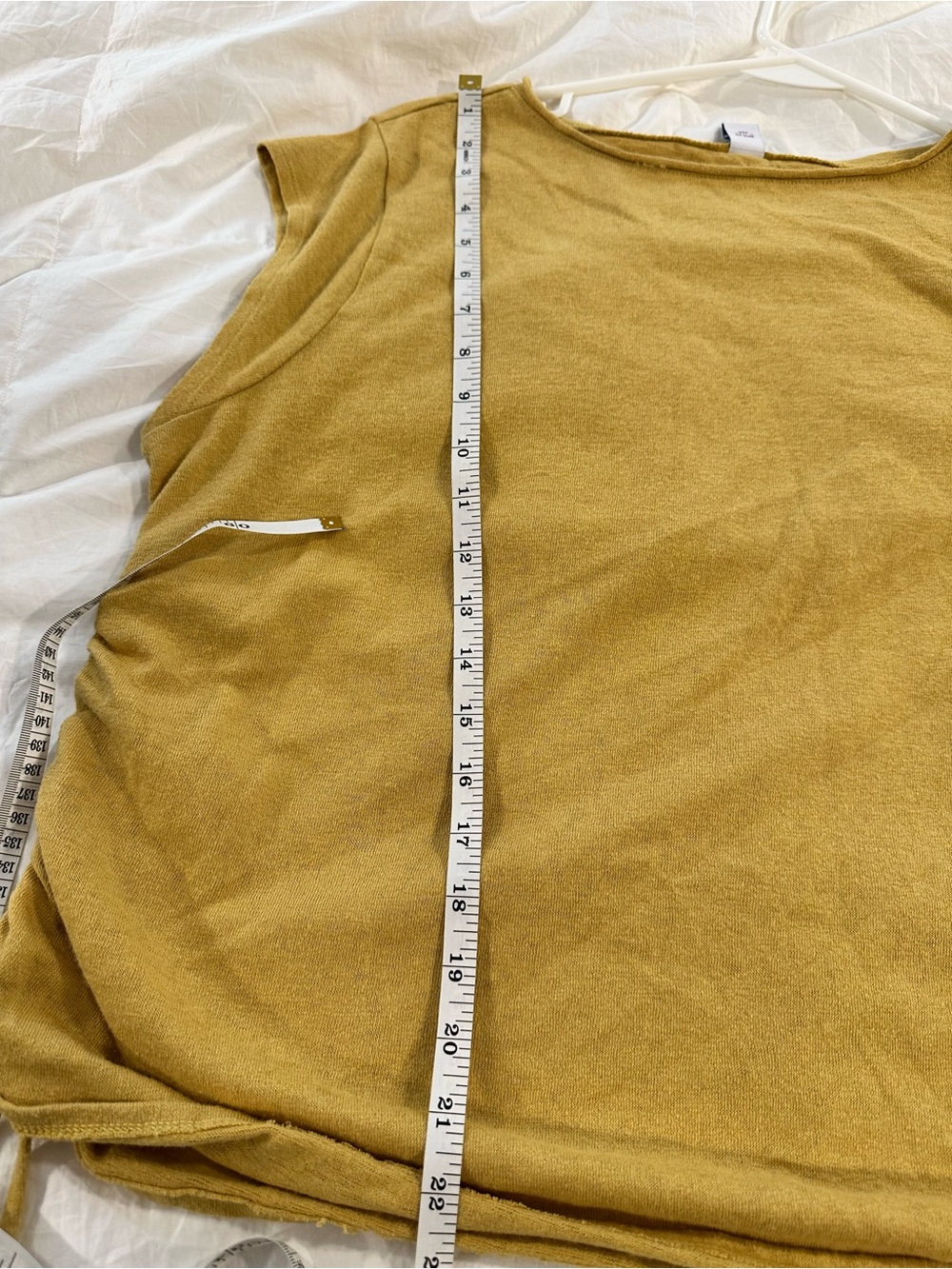 Old Navy Mustard Side-Tie Lightweight Top - Picture 4 of 6